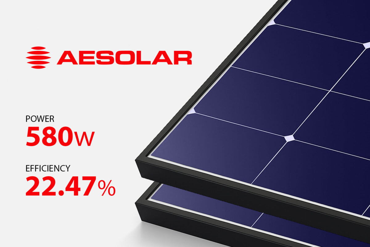 AESolar-580w پنل 580 وات AE Solar (دو طرفه) - تصویر 1